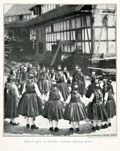 1911 Print Germany Europe Children Girls School Game Play Dress Recess Hat XGFB8