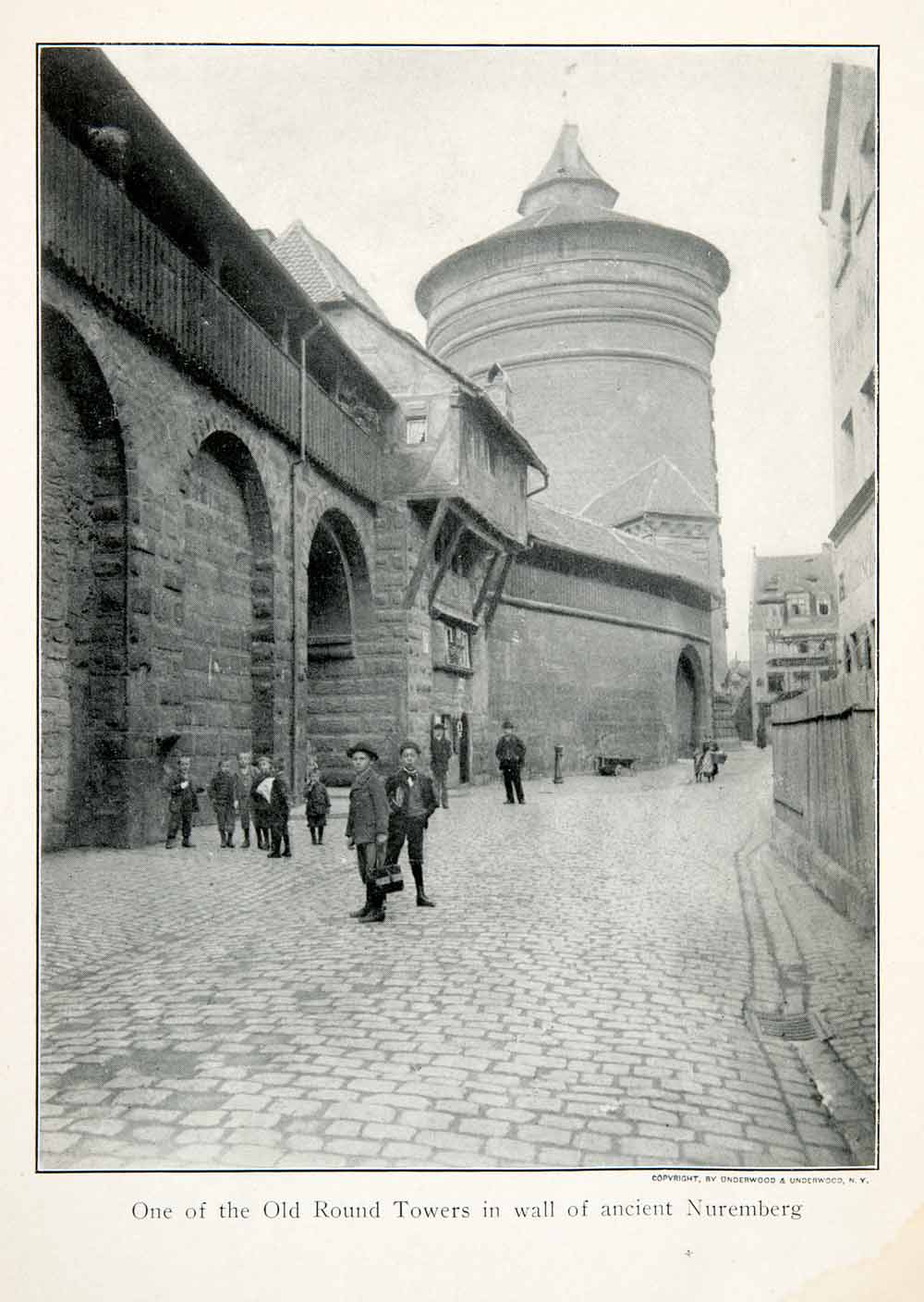 1911 Print Nuremberg Bavaria Germany City Wall Fortification Tower XGFB8