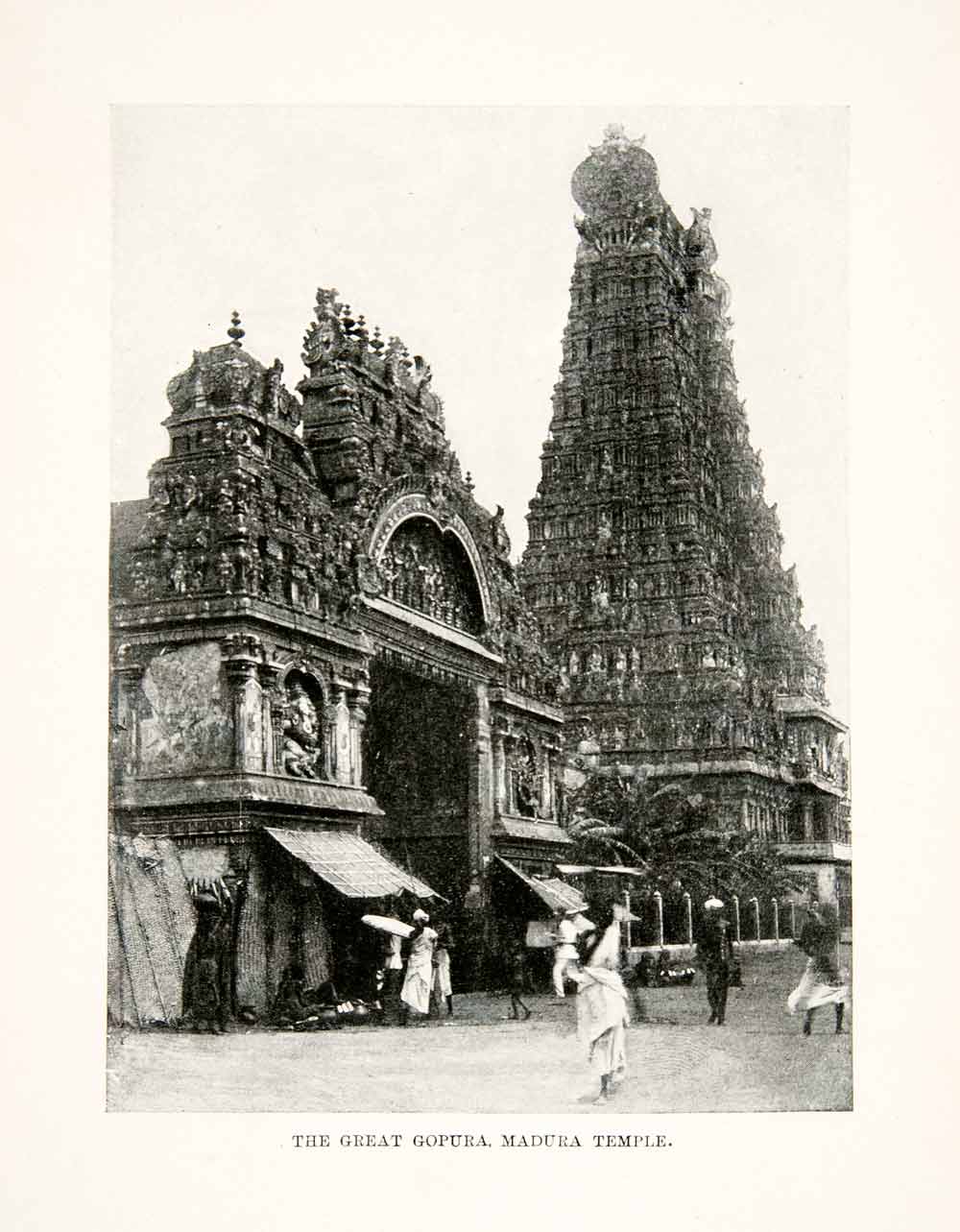 1904 Print Great Gopuram Tower Madura Temple India Hindu Dravidian XGFC2