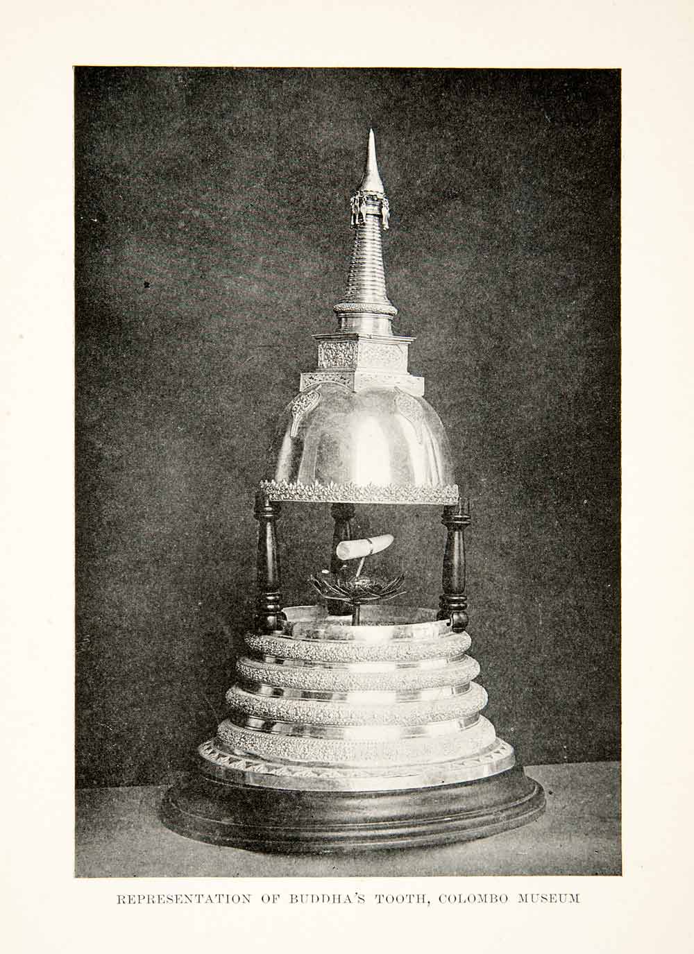 1907 Print Representation Buddha Tooth Colombo Museum India Buddhism XGFC4
