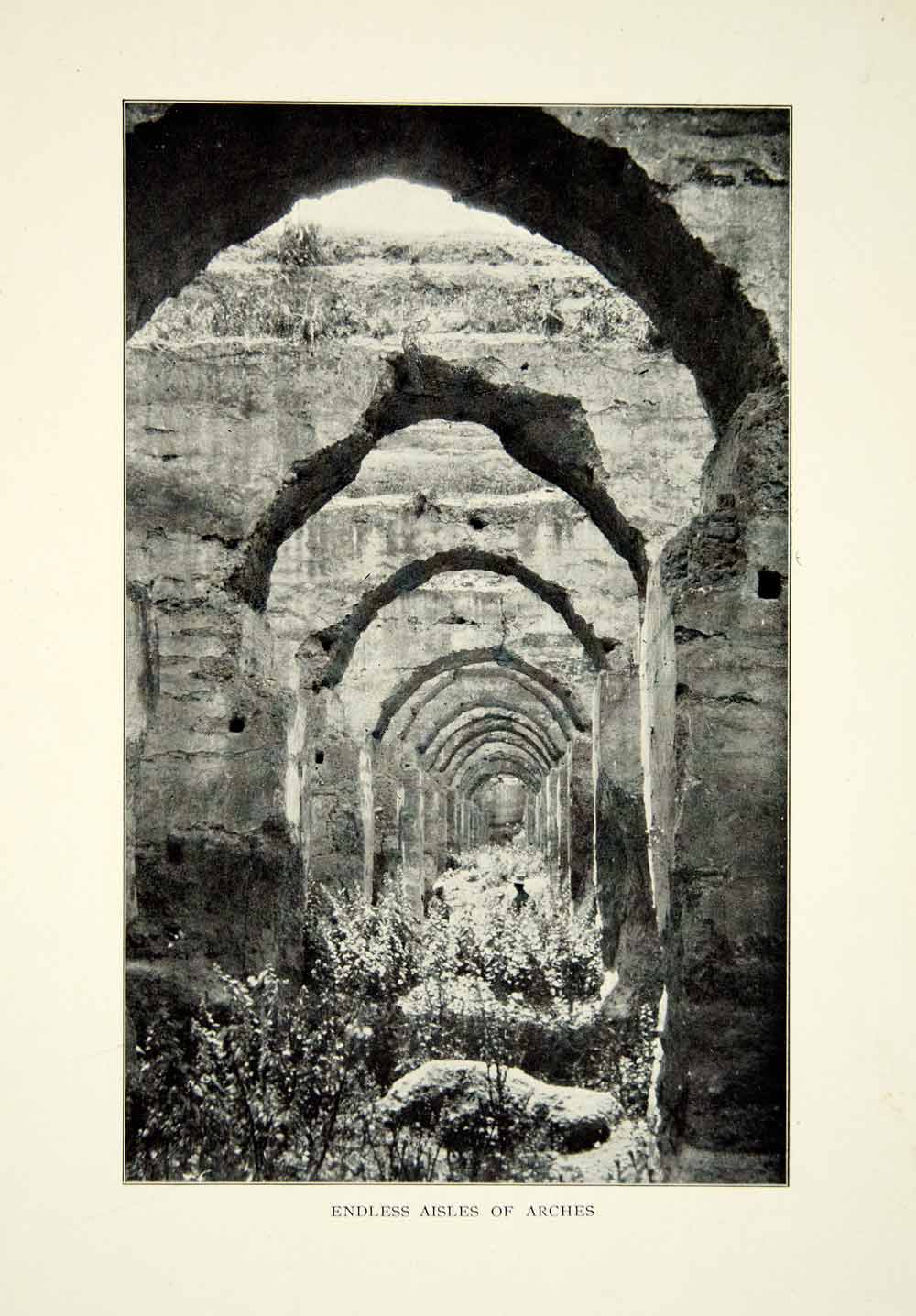 1903 Print Arches Architecture Mequinez Morocco Historical Image View XGFD2