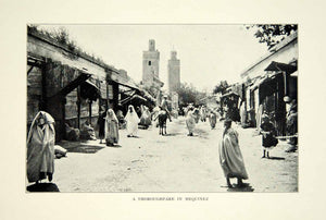 1903 Print Street View Mequinez Morocco Architecture Historical Image Garb XGFD2