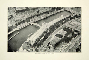 1903 Print Paris Aerial View France Cityscape Architecture Historical  XGFD2
