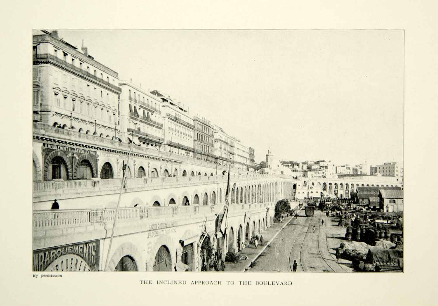 1903 Print Algeria Port City Algiers Architecture Boulevard Historical XGFD2