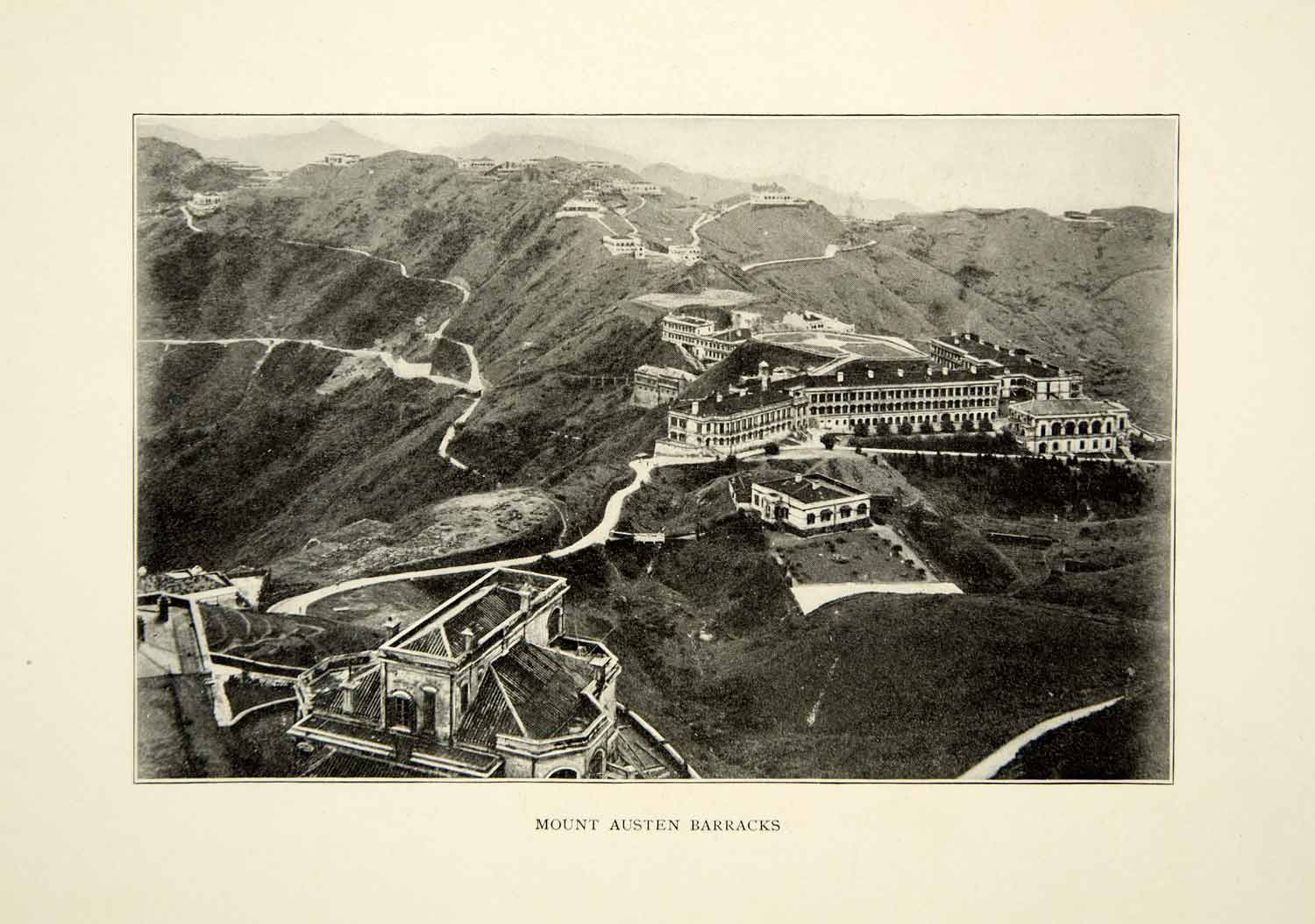 1903 Print Hong Kong Mount Austen Barracks China Architecture Historical XGFD2