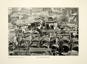 1903 Print Canton River Pearl Hong Kong China Cityscape Historical Image XGFD2