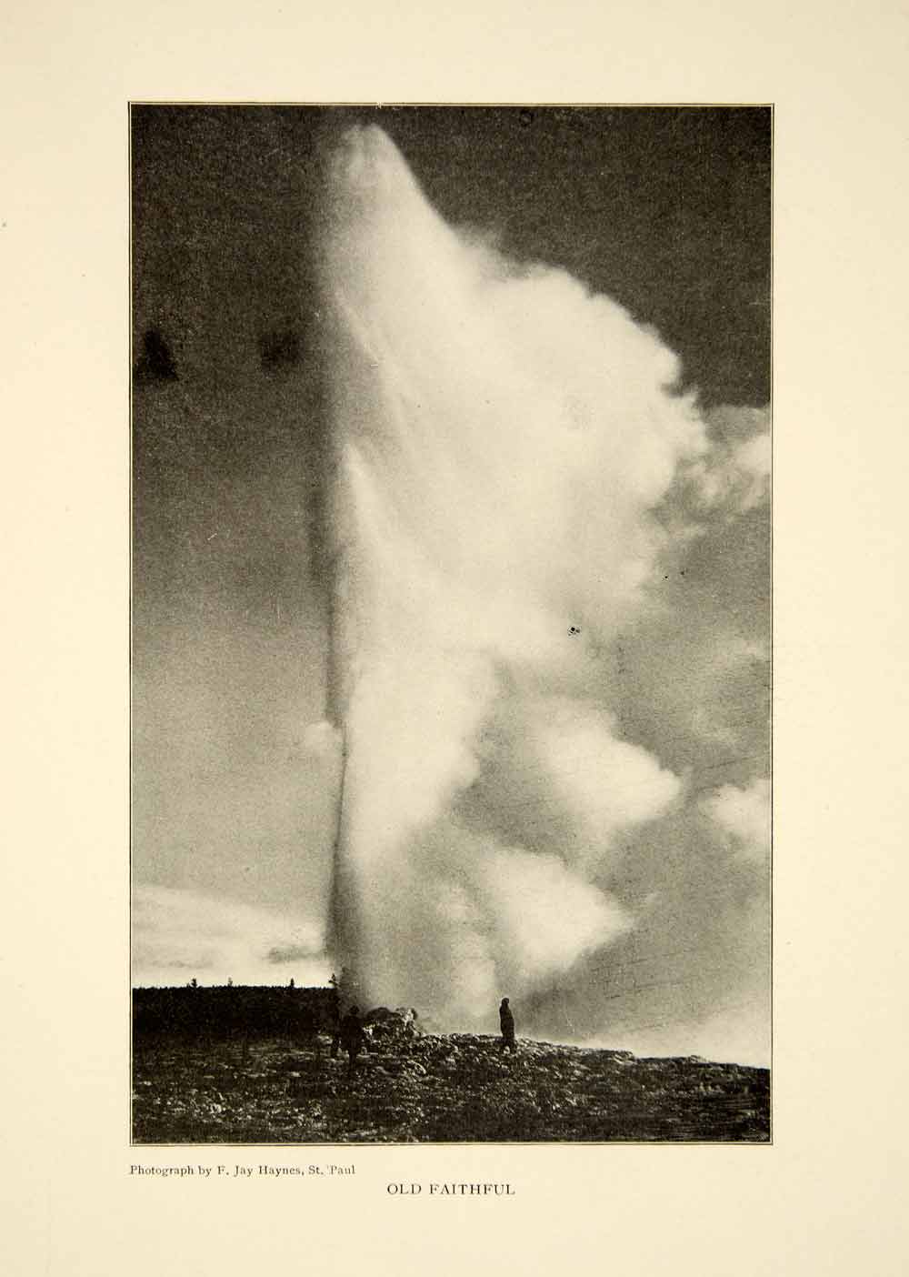 1903 Print Old Faithful Geyser Yellowstone National Park Historical Image XGFD2