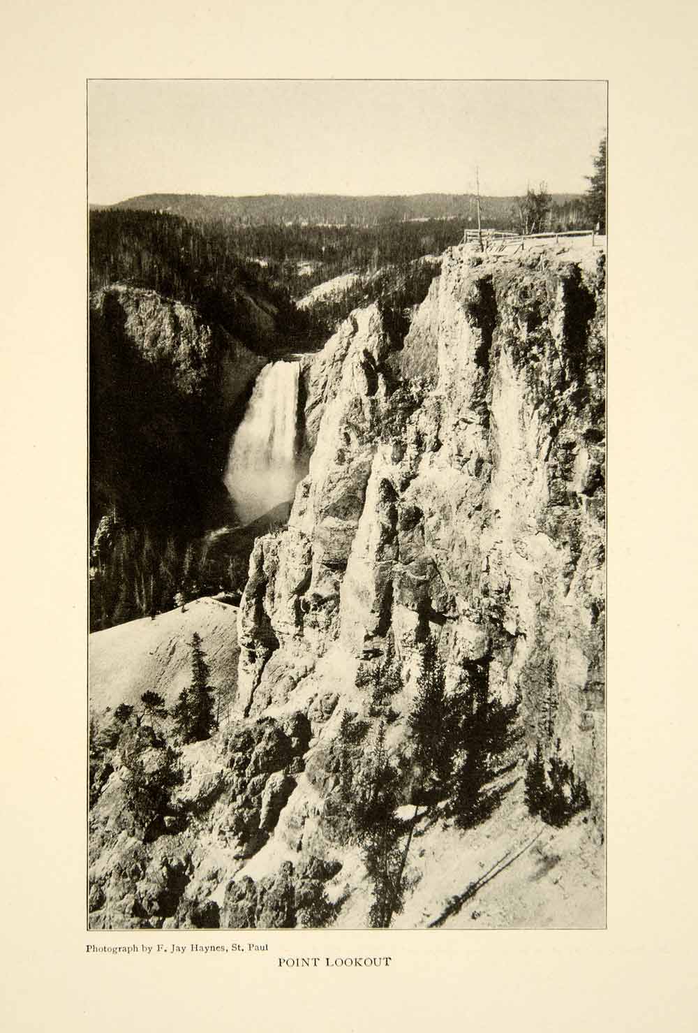 1903 Print Lookout Point Yellowstone National Park Landscape Historical XGFD2
