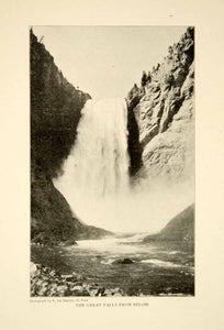 1903 Print Yellowstone National Park Waterfall Landscape Historical Image XGFD2
