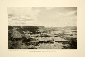 1903 Print Inner Gorge Landscape Grand Canyon View Historical Image Rock XGFD2