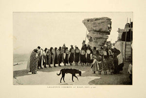 1903 Print Walpi Arizona Native Americans Lalloconte Ceremony Historical XGFD2