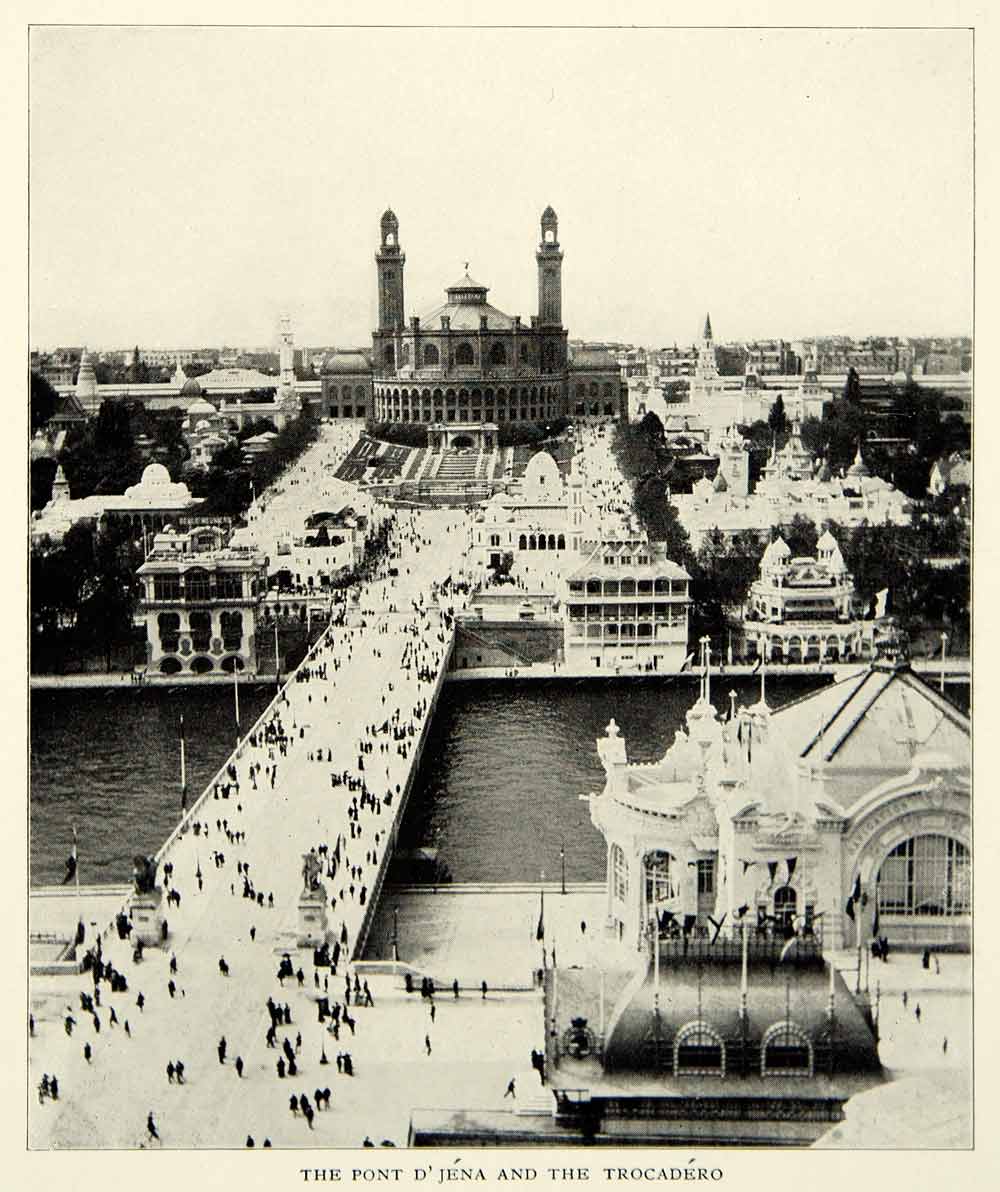 1903 Print Pont D'Jena Trocadero Paris Exposition Historical Image View XGFD2