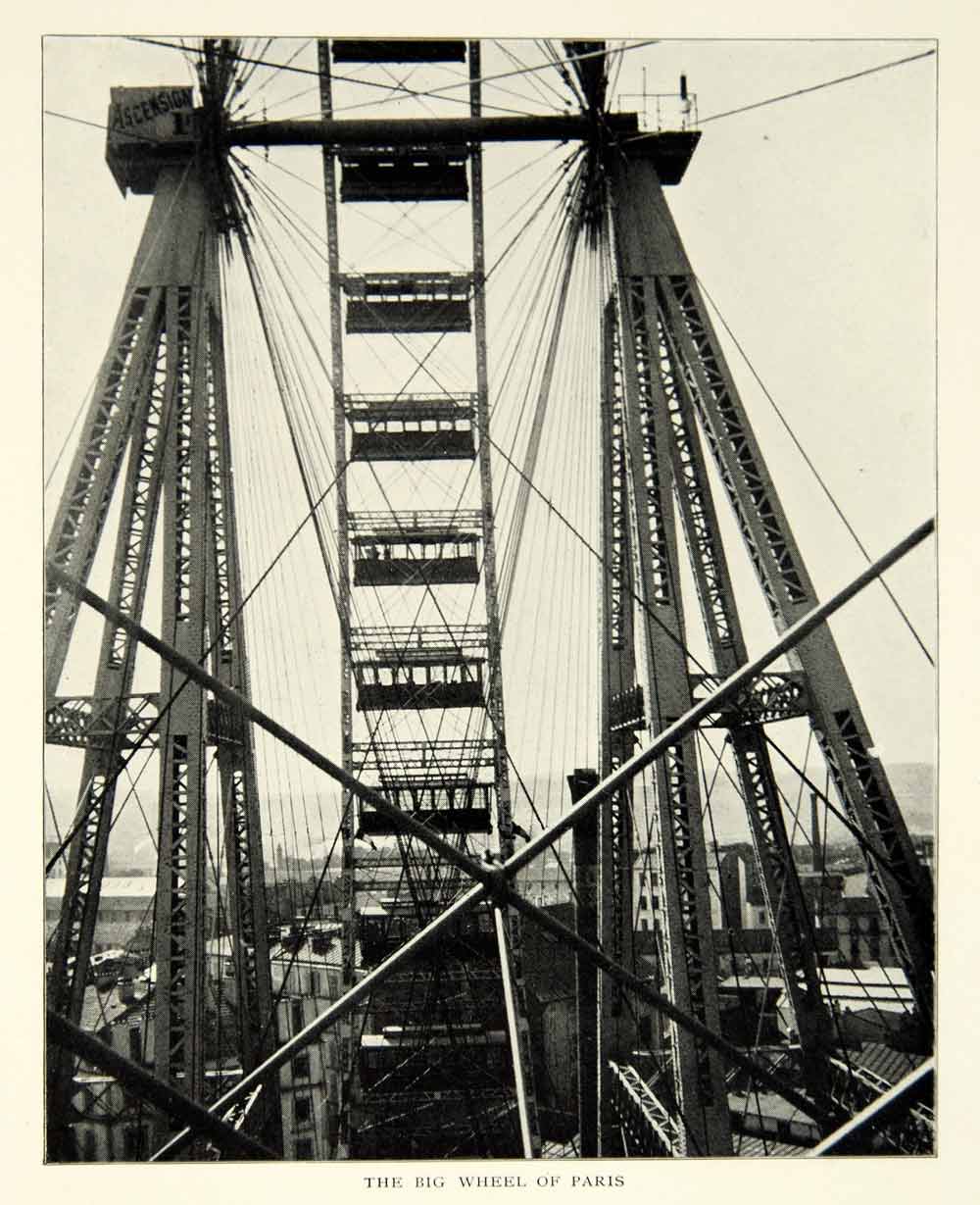 1903 Print Paris Exposition Big Wheel Architecture Historical Image View XGFD2