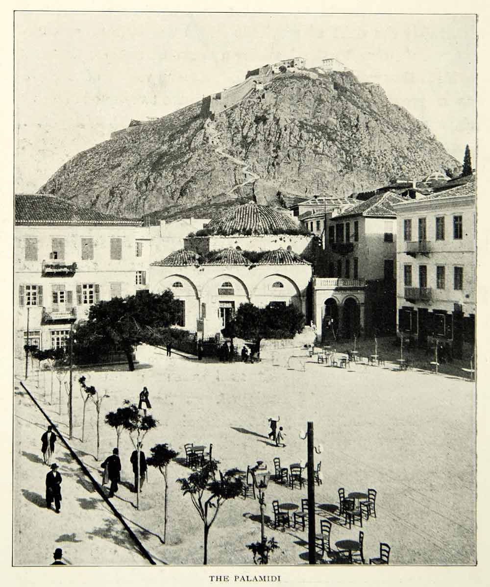 1903 Print Palamidi Fortress Cliff Greek Nafplio Historical Image View XGFD2