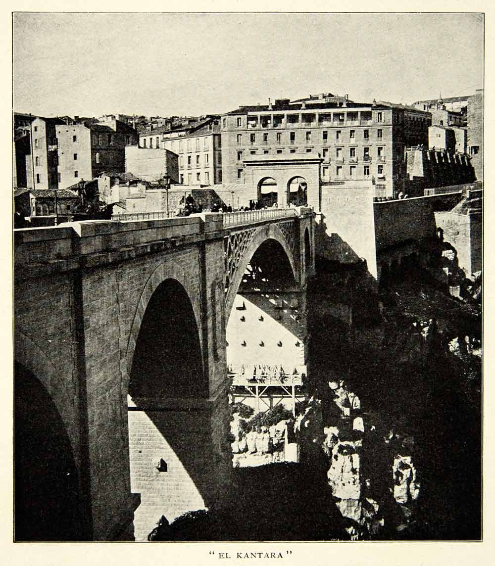 1903 Print Algeria Constantine El Kantara Bridge Architecture Historical XGFD2