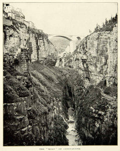 1903 Print Algeria Bridge Moat Constantine Architecture Historical Image XGFD2