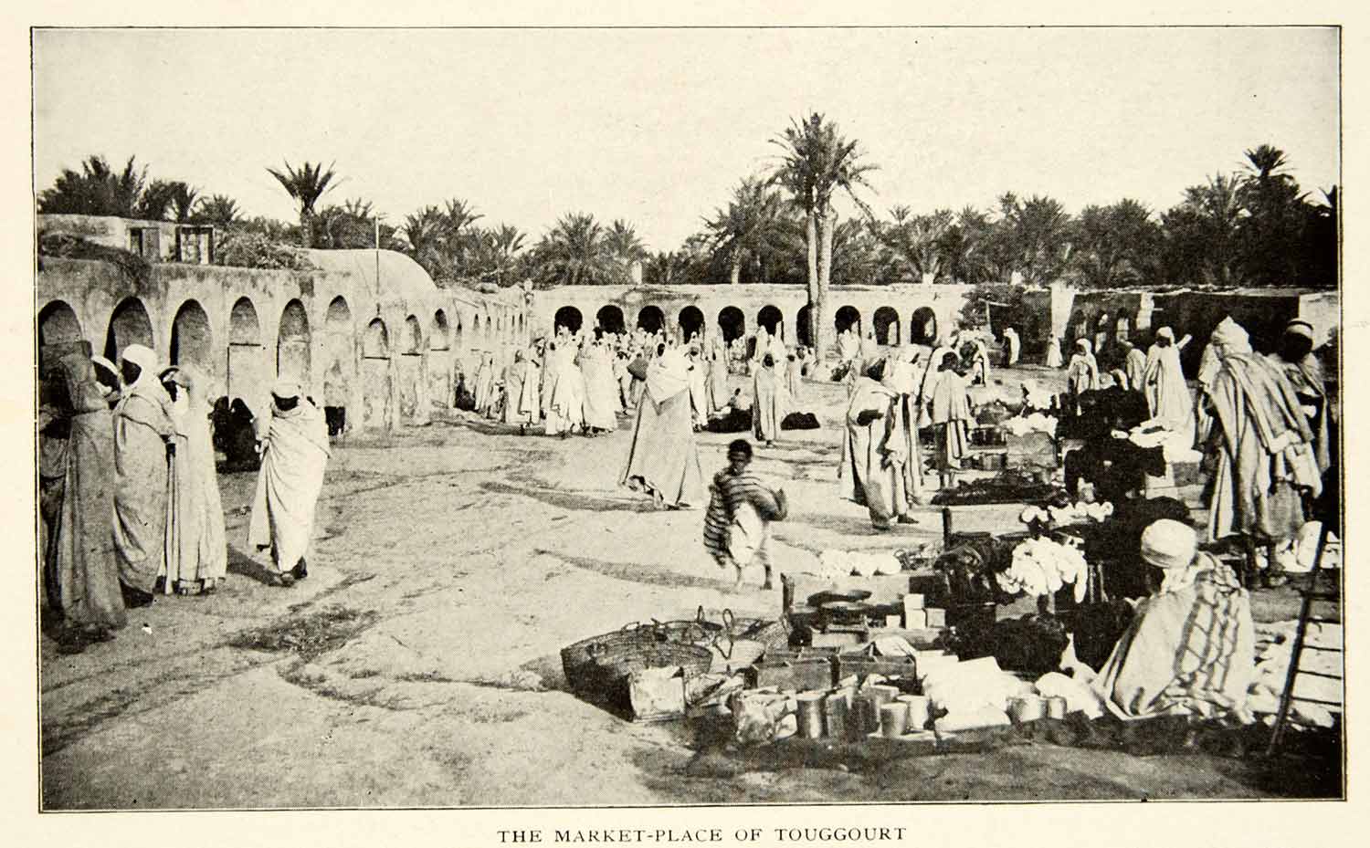 1903 Print Touggourt Algeria Marketplace Street View Historical Image View XGFD2