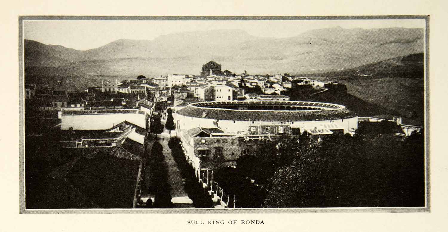 1903 Print Bull Fighting Ring Ronda Spain Architecture Historical Image XGFD2