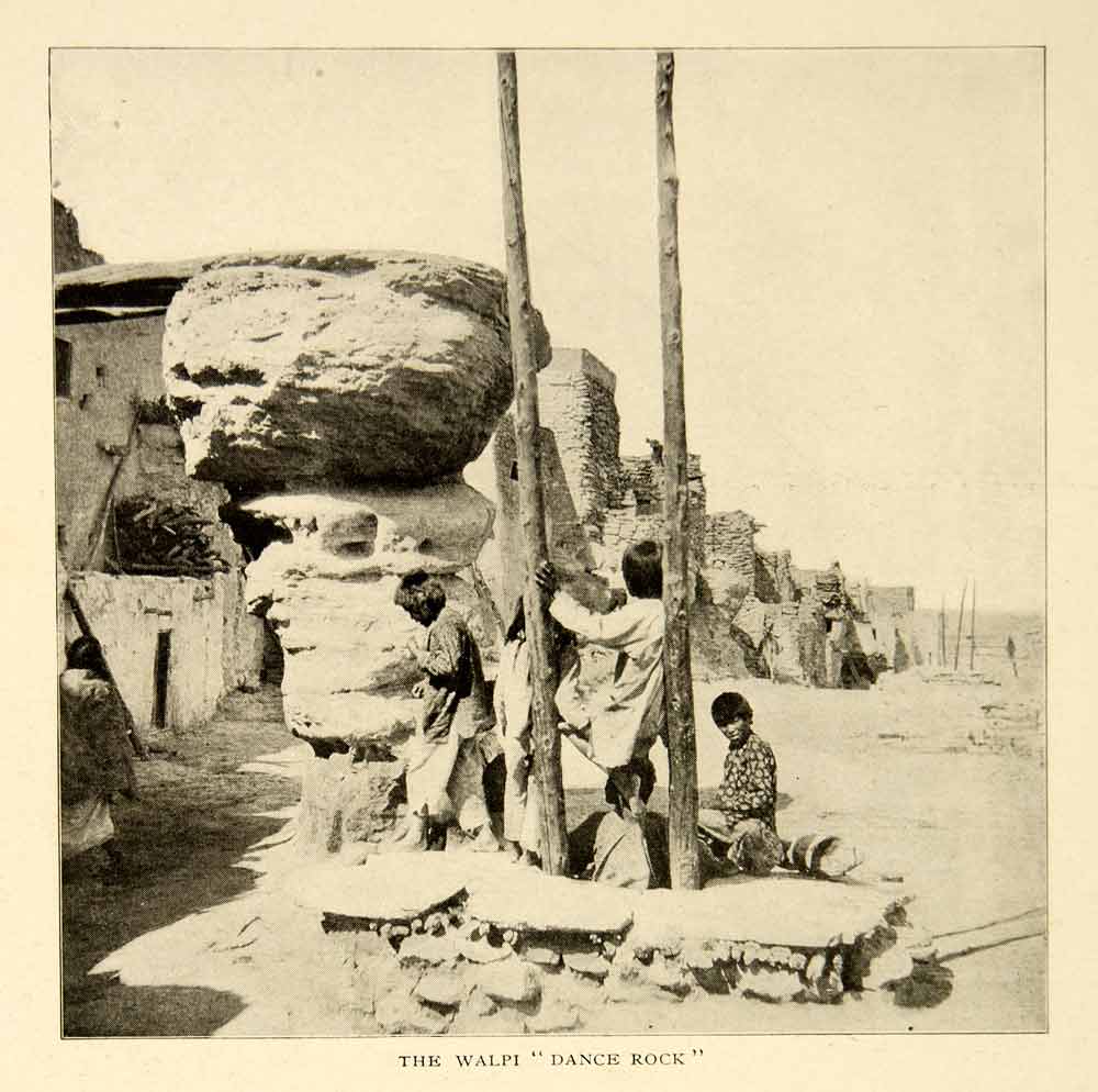 1903 Print Dance Rock Walpi Arizona Native Americans Historical Image View XGFD2
