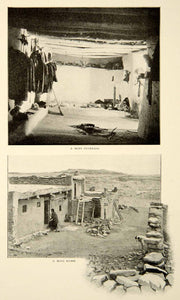 1903 Print Hopi Native American Tribe Arizona Architecture Home Historical XGFD2
