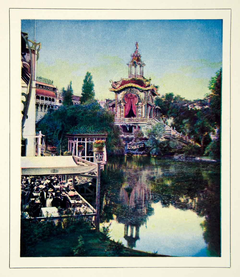 1903 Color Print Palais Lumineux Paris Exposition Architecture Historical XGFD2