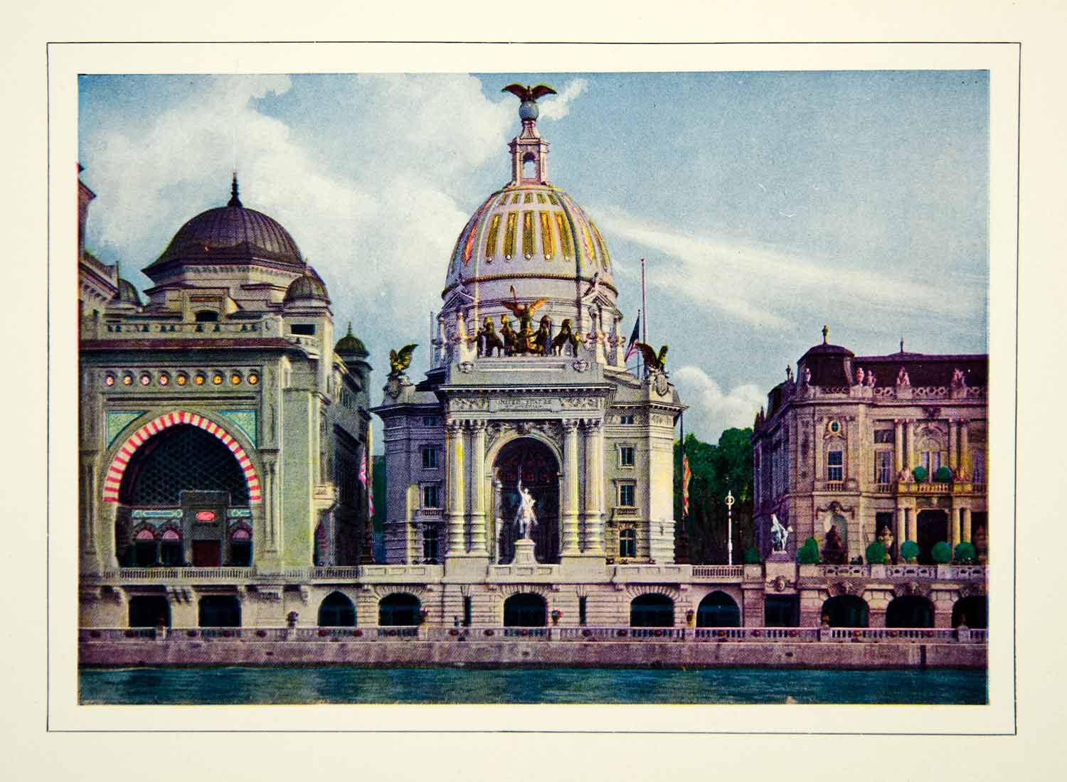 1903 Color Print Paris Exposition United States Building Historical Image XGFD2