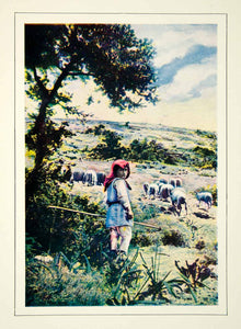 1903 Color Print Arcadia Greece Shepherd Traditional Dress Historical XGFD2