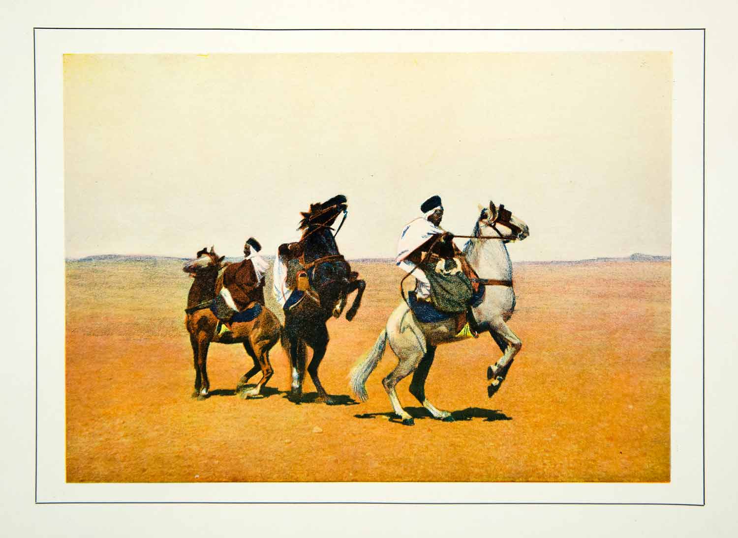 1903 Color Print North Africa Algeria Spahi French Cavalry Sahara Desert XGFD2