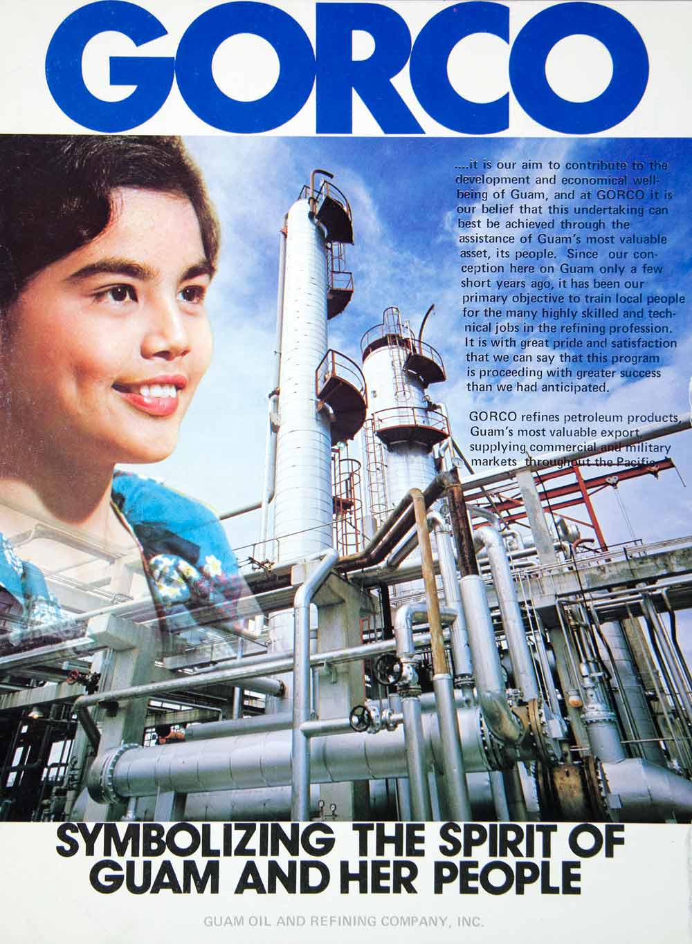1973 Ad GORCO Guam Oil Refining Petroleum Factory Plant Tubing Piping XGFD3