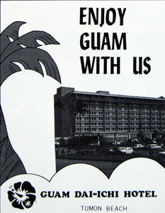 1973 Ad Guam Dai-Ichi Hotel Tumon Beach Resort Lodging Flower Palm XGFD3
