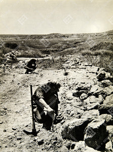 1950 Rotogravure Galilee Road Worker Construction Israel Infrastructure XGFD4