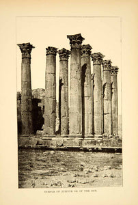 1886 Print Temple Jupiter Jerash Jordan Middle East Archaeology Greco XGFD6