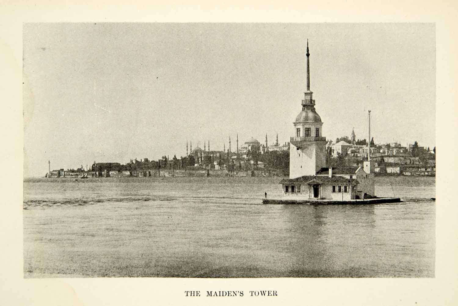 1900 Print Maiden's Tower Istanbul Turkey Island Landmark Coast XGFD7
