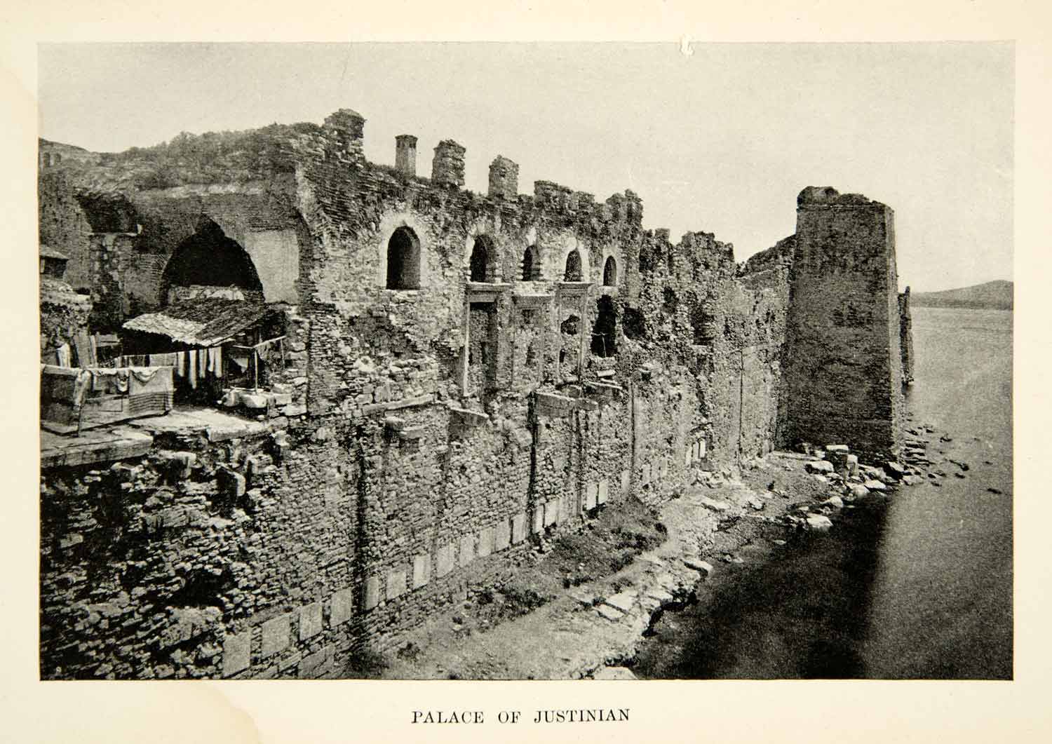 1900 Print Palace Justinian Ruins Turkey Istanbul Historical Landmark View XGFD7