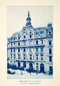 1909 Print La Prensa Newspaper Building Avenida de Mayo Buenos Aires XGFD8