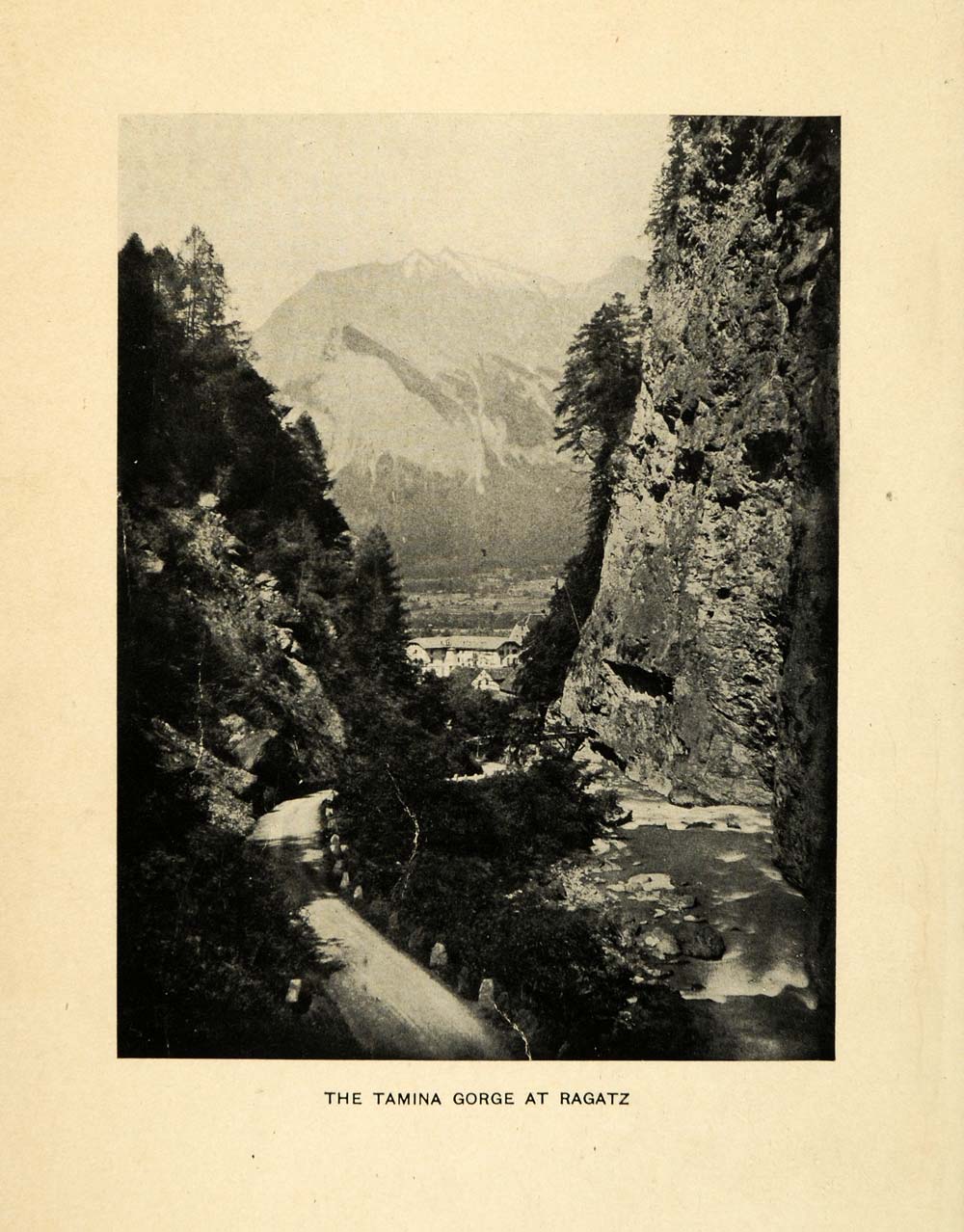1909 Print Tamina Gorge Ragatz Bad Ragaz Switzerland St Gallen Landscape XGG3