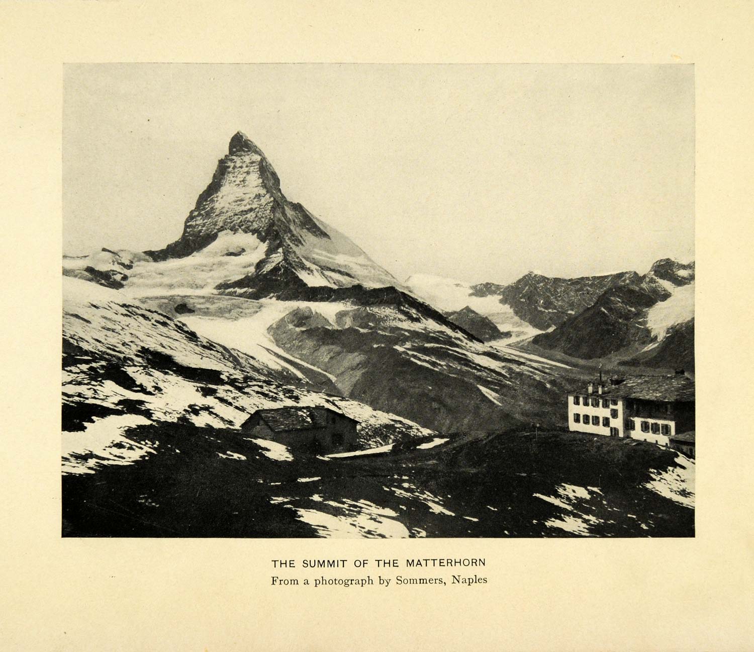 1909 Print Matterhorn Sommers Naples Switzerland Mountain Summit Peak Alps XGG3