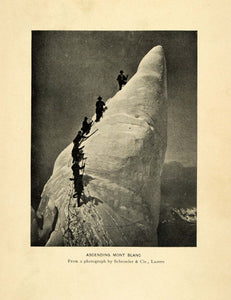 1909 Print Mont Blanc Mountaineering Schroeder Cie Luzern Chamonix Alps XGG3