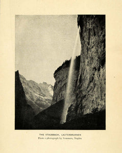 1909 Print Staubbach Lauterbrunnen Sommers Naples Waterfall Bernese XGG3