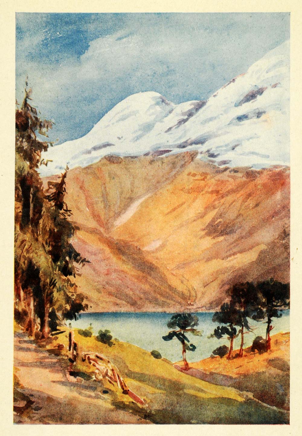 1907 Print Titlis Switzerland Mountain Valley Umer Alps Landscape Scenery XGG4
