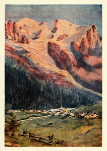 1907 Print Chamonix Mont Blanc France Village Aosta Valley Italy Haute XGG4