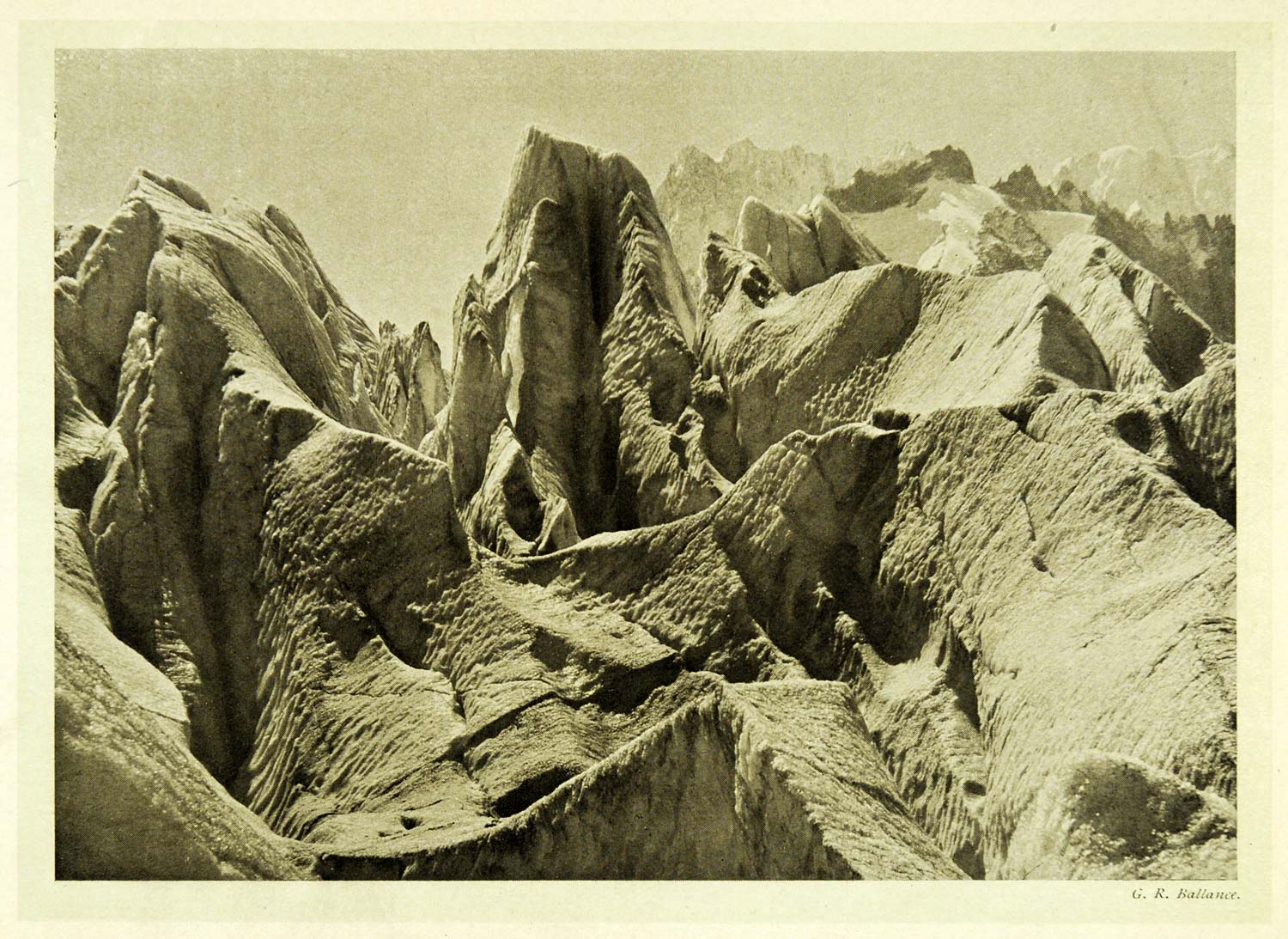 1907 Print Seracs Mer De Glace Chamonix France Mountain Range Alps Summit XGG4