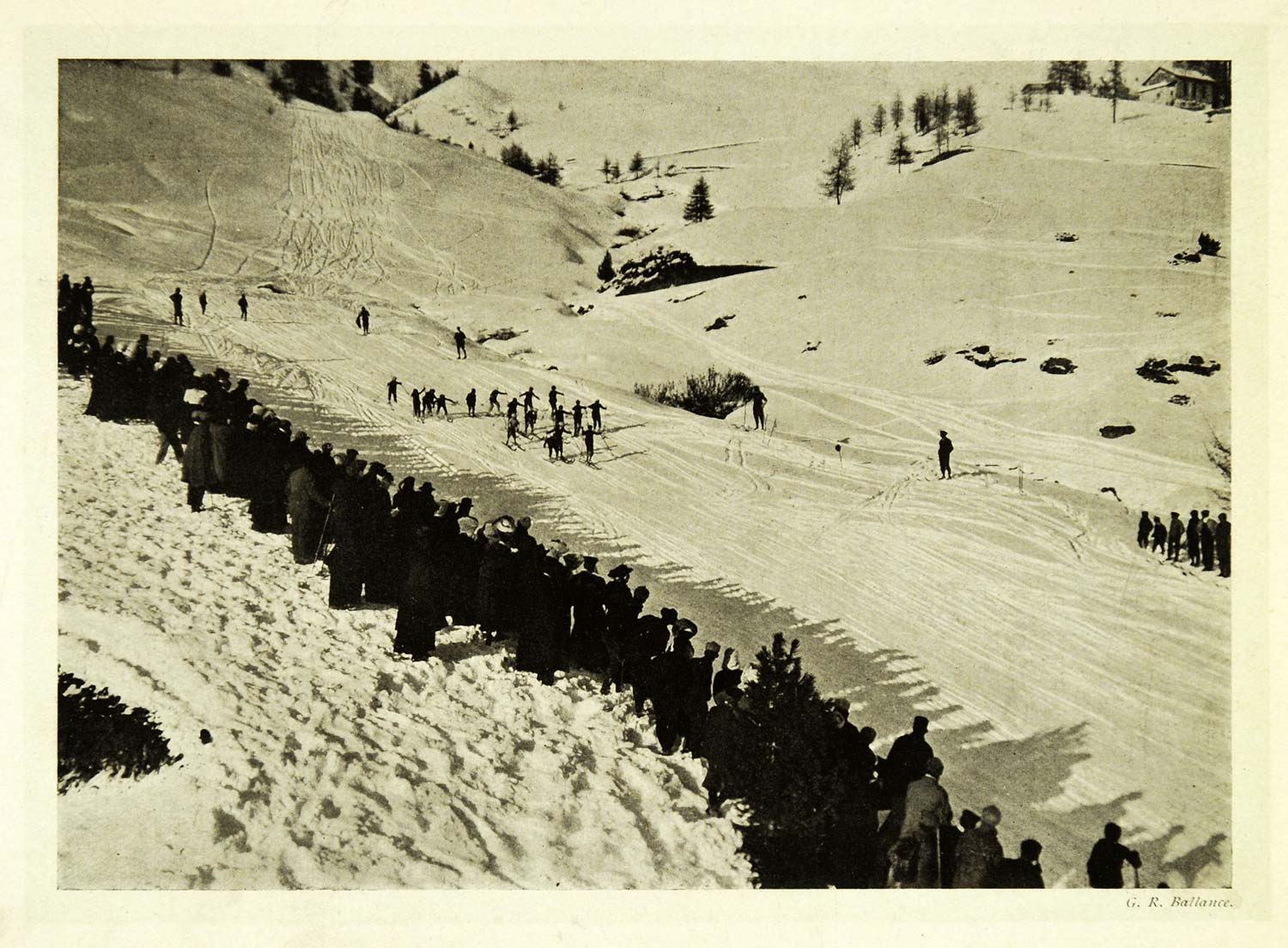 1907 Print Skiing Ski Saint Moritz Children Boys Hobby Winter Switzerland XGG4