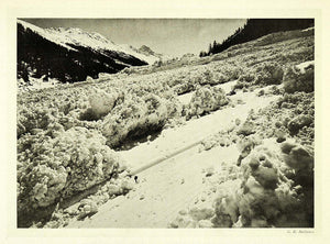 1907 Print Avalanche Ballance Snow Mountain Swiss Alps Switzerland Ice Art XGG4