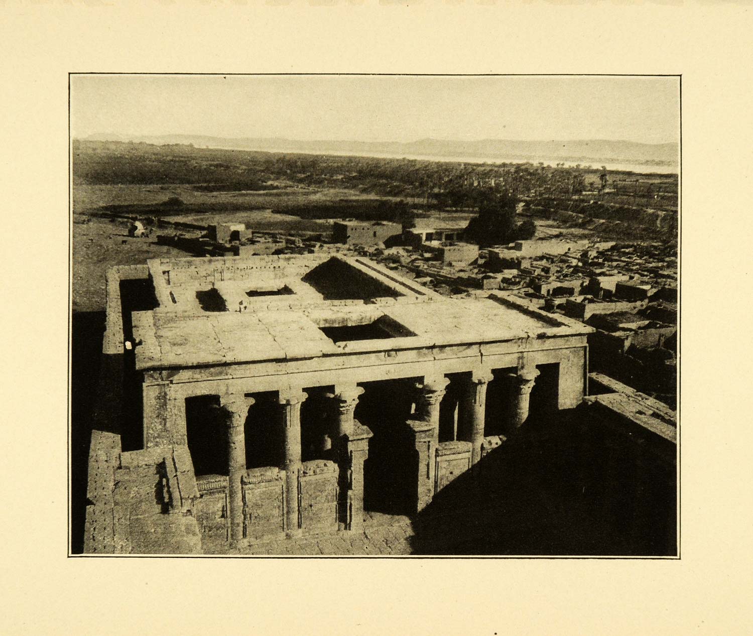 1897 Print Edfu Temple Cairo Egypt Ancient History Architecture XGG5