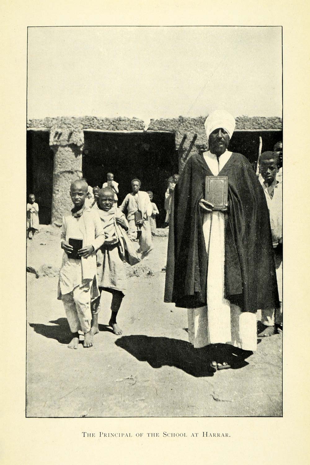 1906 Print Harar Ethiopia School Principal Schoolchildren Abyssinia XGG7