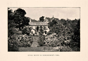 1901 Halftone Print Rydal Mount Cottage Ambleside England Wordsworth Lake XGGA4