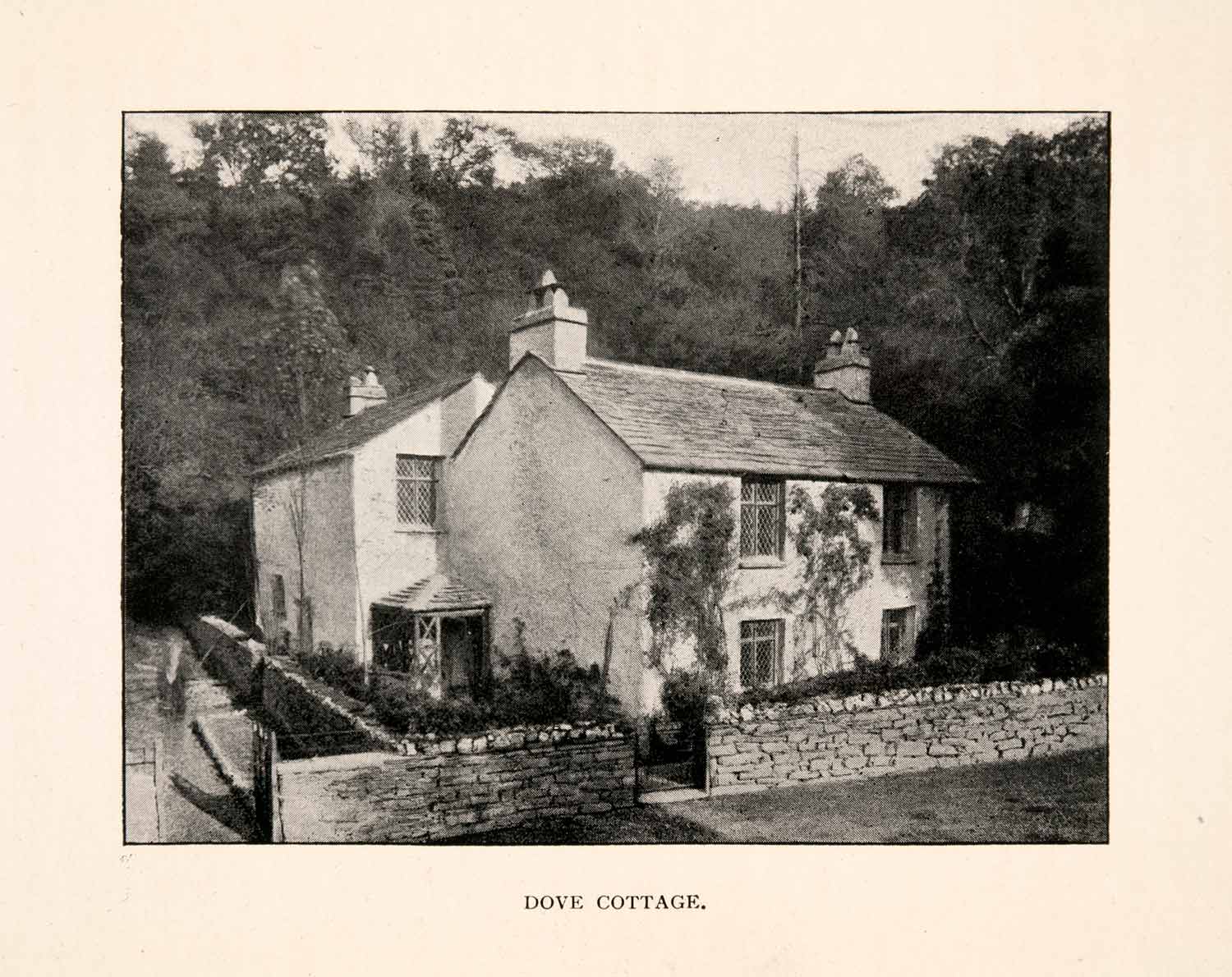 1901 Halftone Print Dove Cottage Grasmere Cumbria English Lake Poets XGGA4