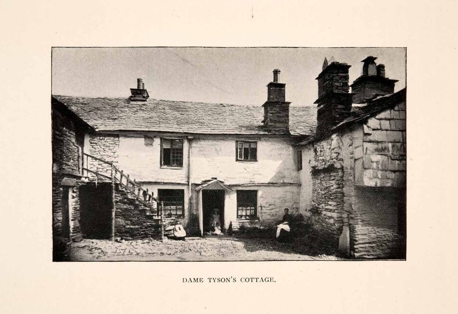 1901 Halftone Print Dame Ann Tyson Cottage Hawkshead Cumbria English Lake XGGA4