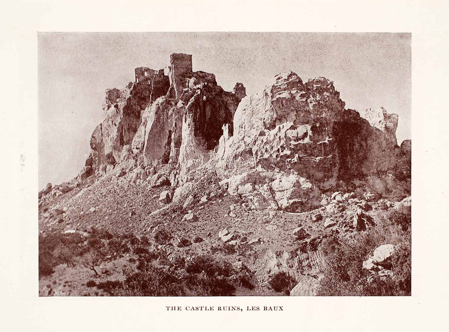 1920 Print Provence Les Baux Castle Ruins France Alps Bouches-du-Rhone XGGA5